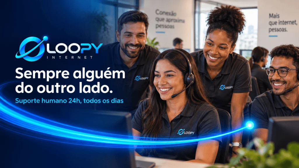 Equipe de atendimento humano da Loopy