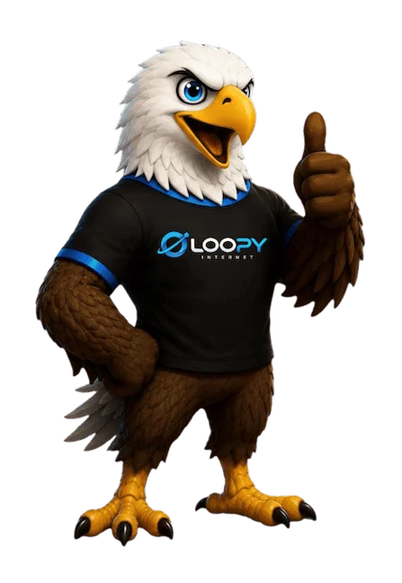 Mascote águia da Loopy